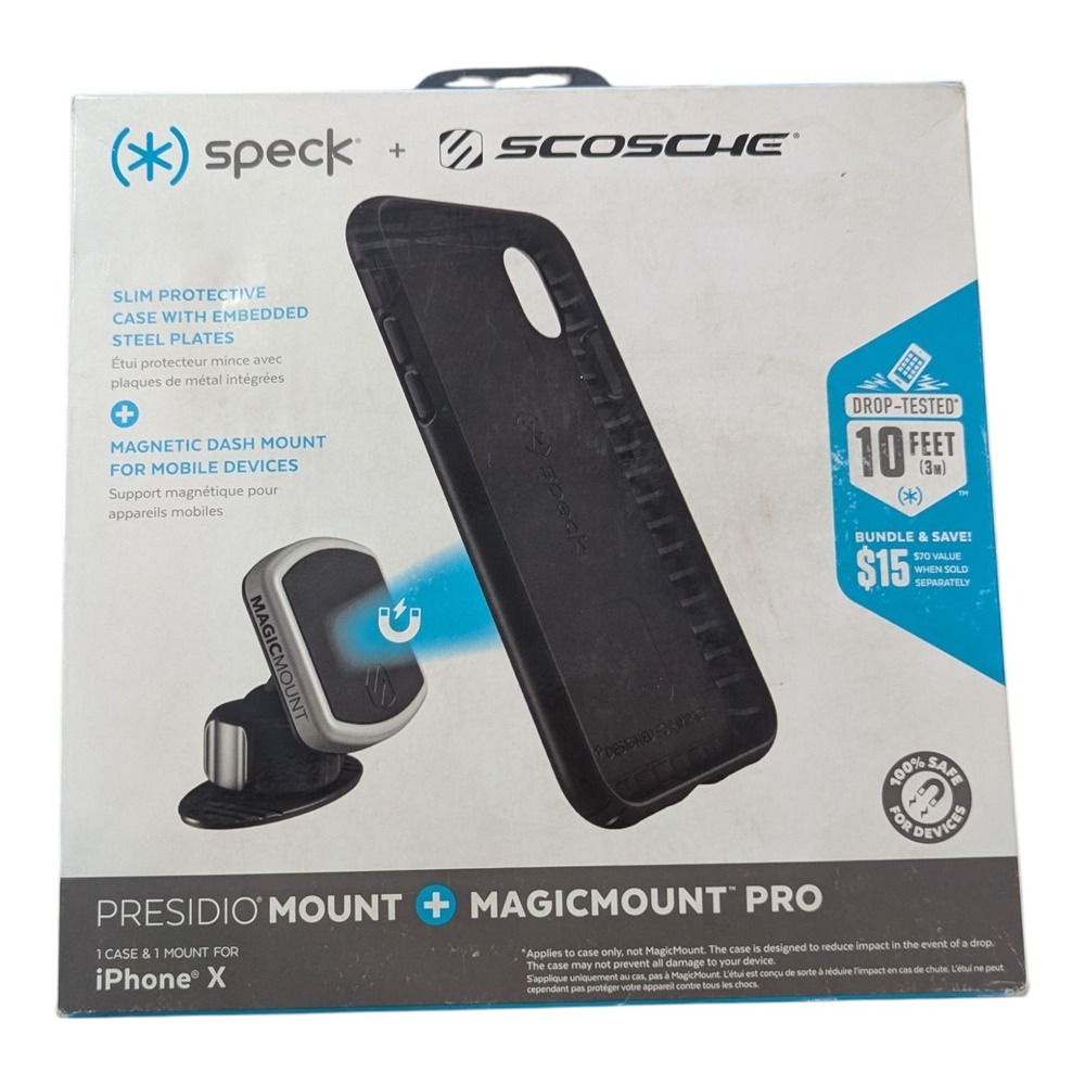 P3-N Speck Presidio Mount + Magic Mount‎ Dash - iPhone X (Case + Mount) Black